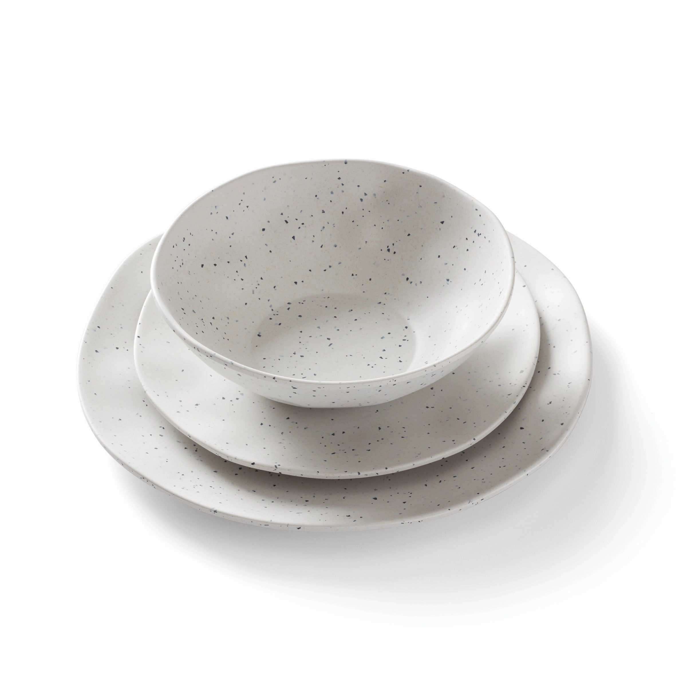 Terrazzo Melamine Cream 12-Piece Dinnerware Set