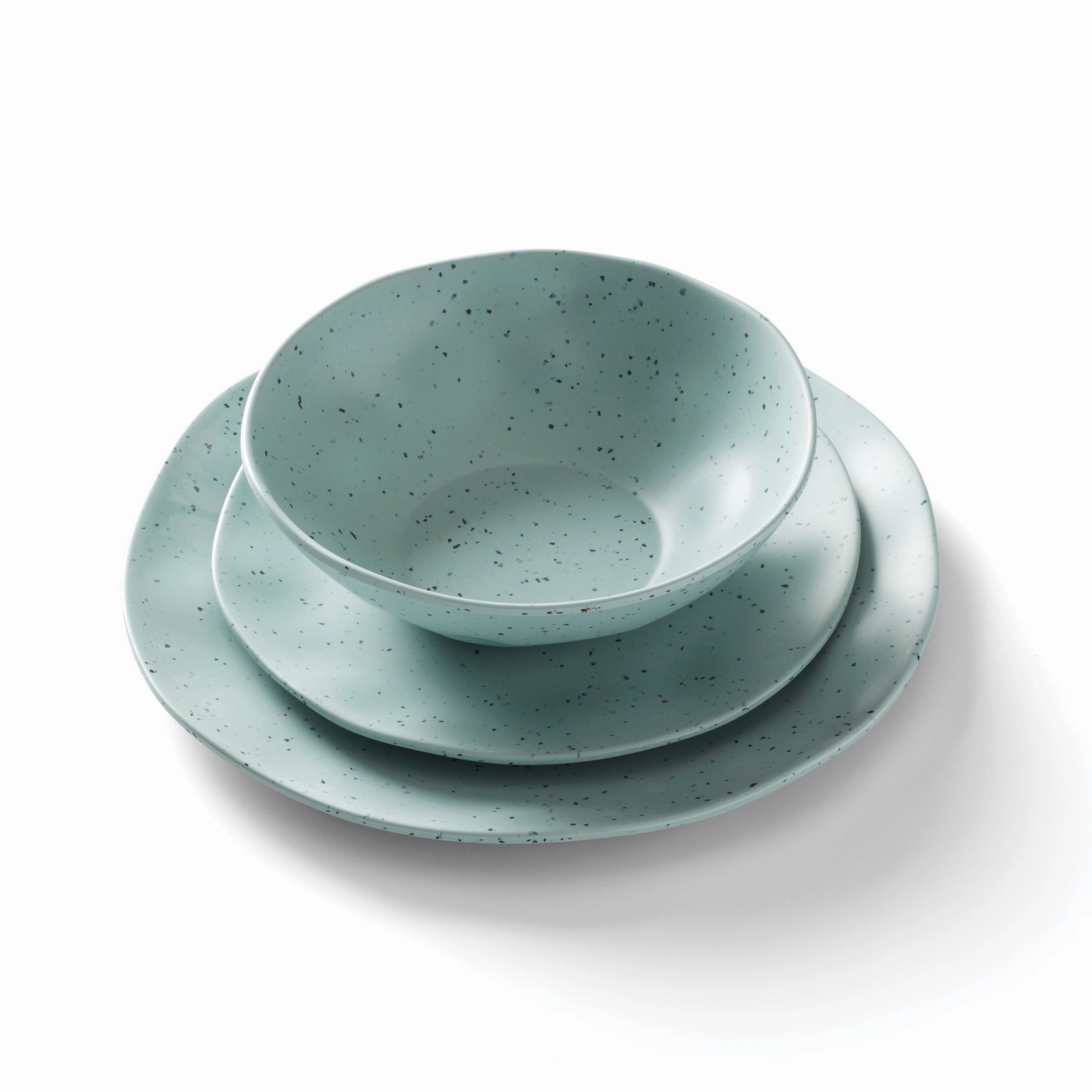 Terrazzo Melamine Mint 12-Piece Dinnerware Set