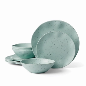 Terrazzo Melamine Mint 12-Piece Dinnerware Setsummer decor ,outdoor summer decor 