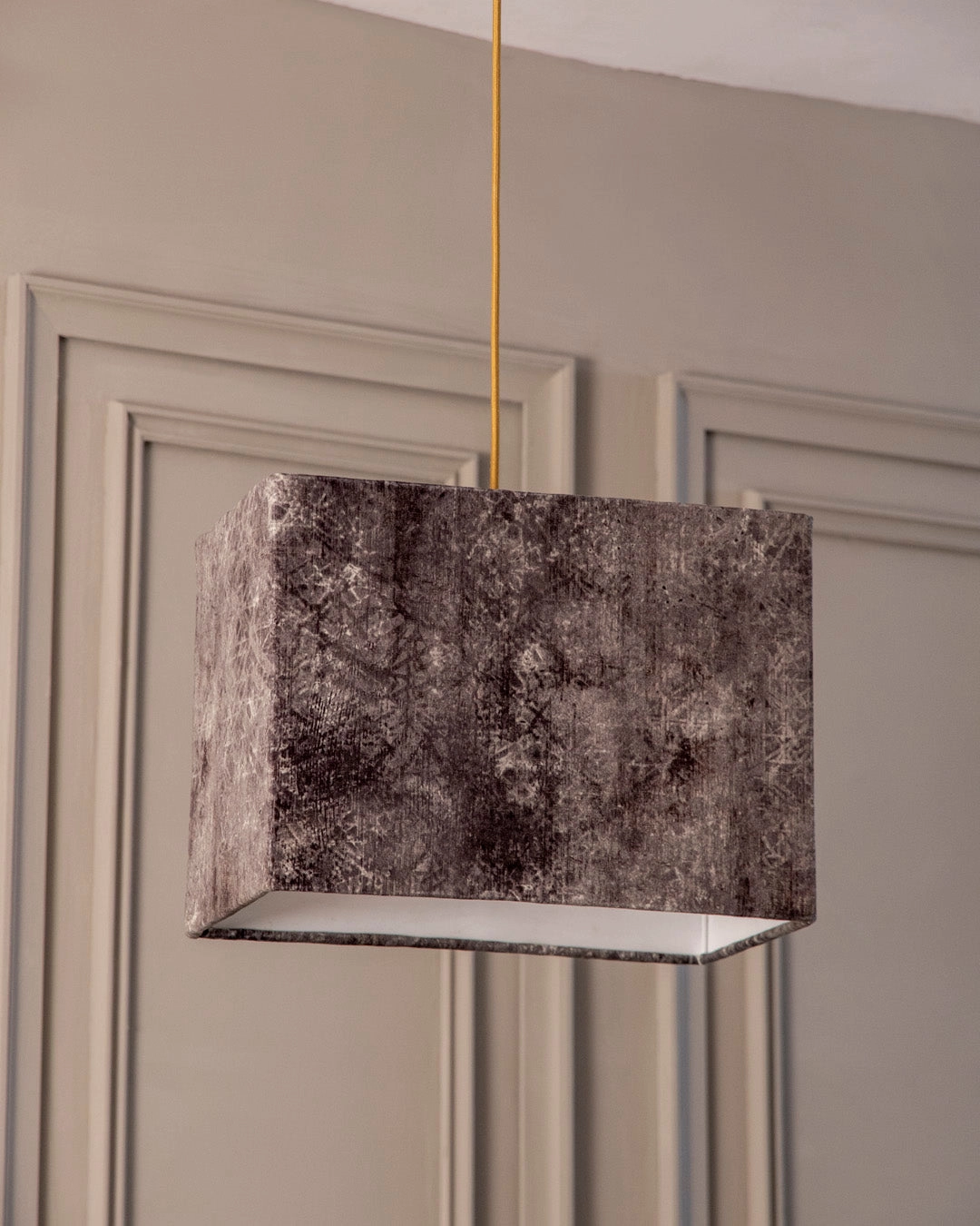 Textured Ash Rectangular Shade Pendant Light