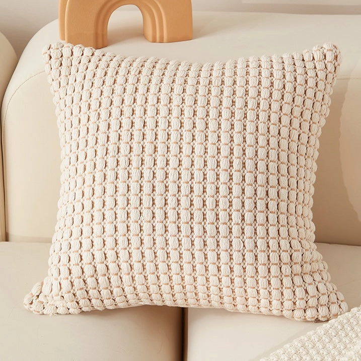 Textured Cream Throw Cushionhome decoration ,modern home decor 