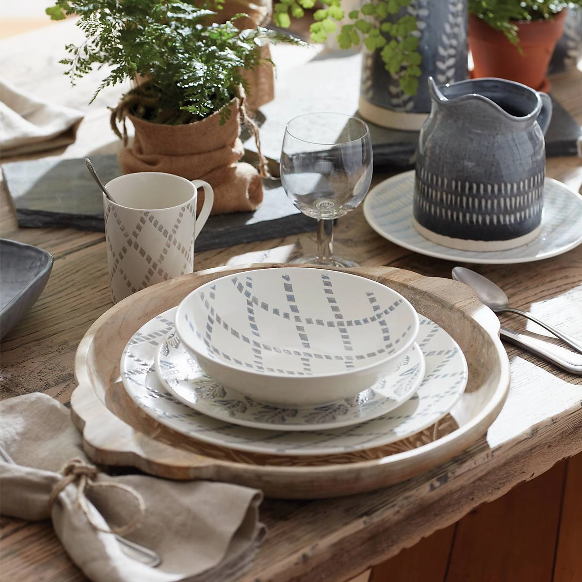Textured Neutrals Chambray 12-Piece Set