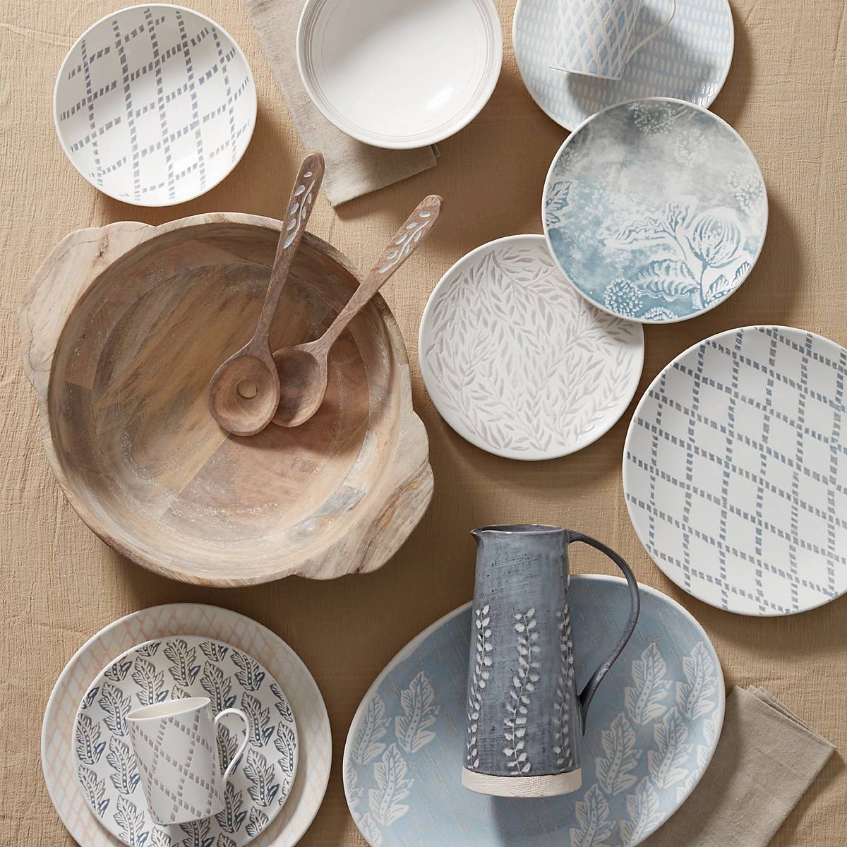 Textured Neutrals Chambray 12-Piece Set