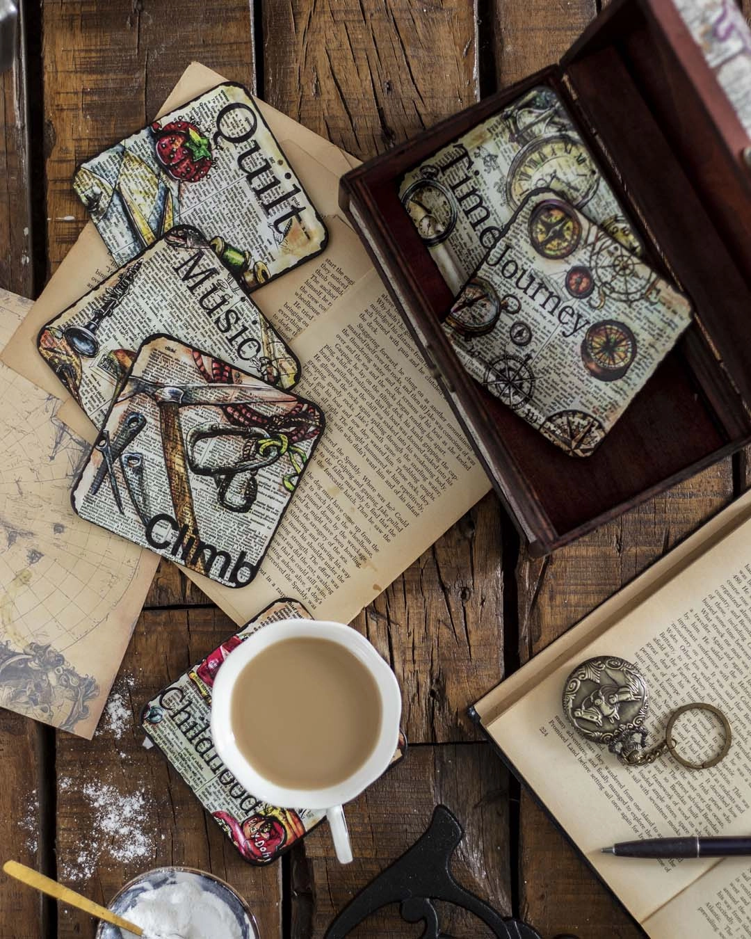 The Journey Metal Coasters - Set of 6modern kitchen decor ,kitchen dinner set ,dinnerware 