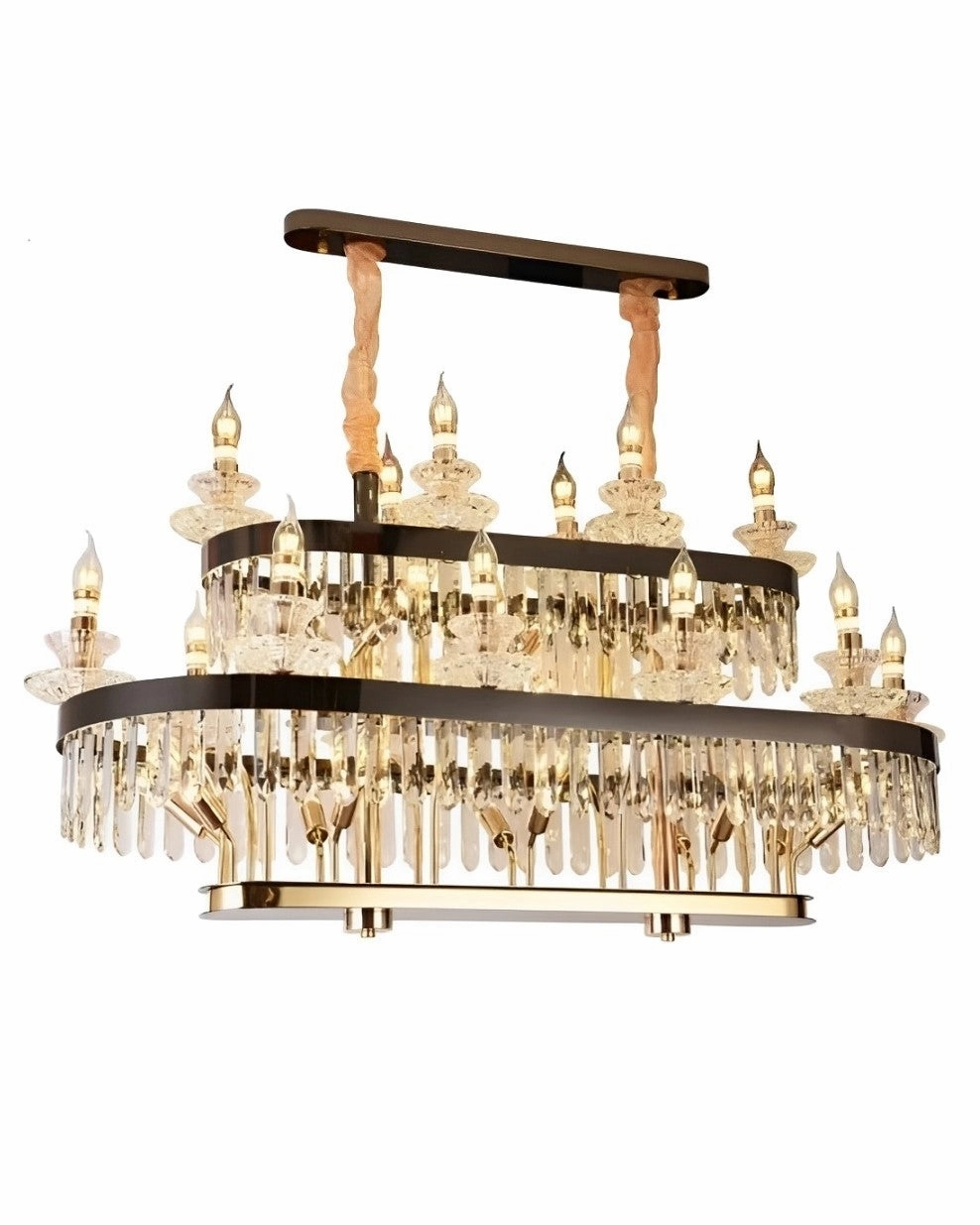 The Royal Candela Crystal Rectangular Chandelier - 10 6L