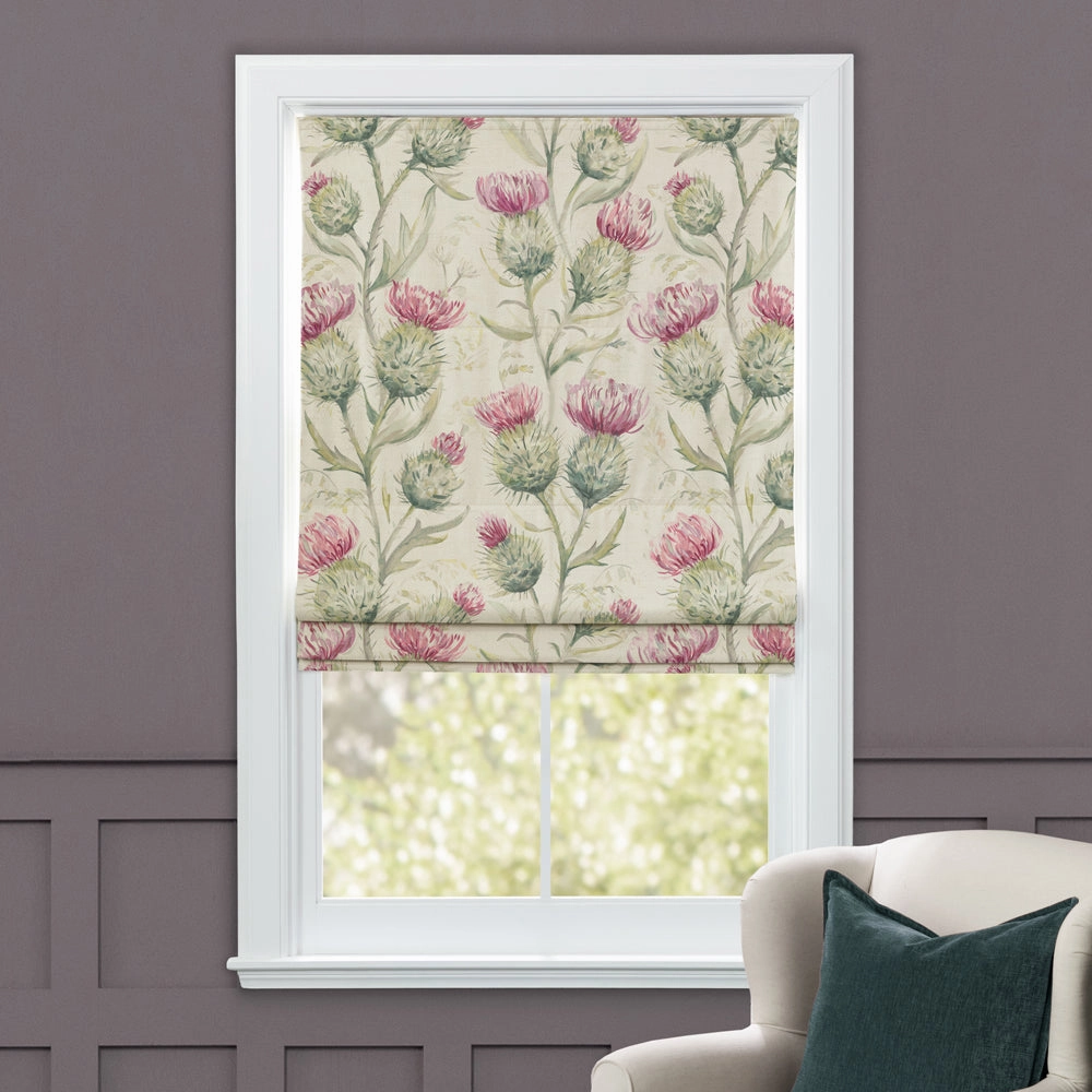 Thistle Glen Printed Linen Made to Measure Roman Blinds Summer
