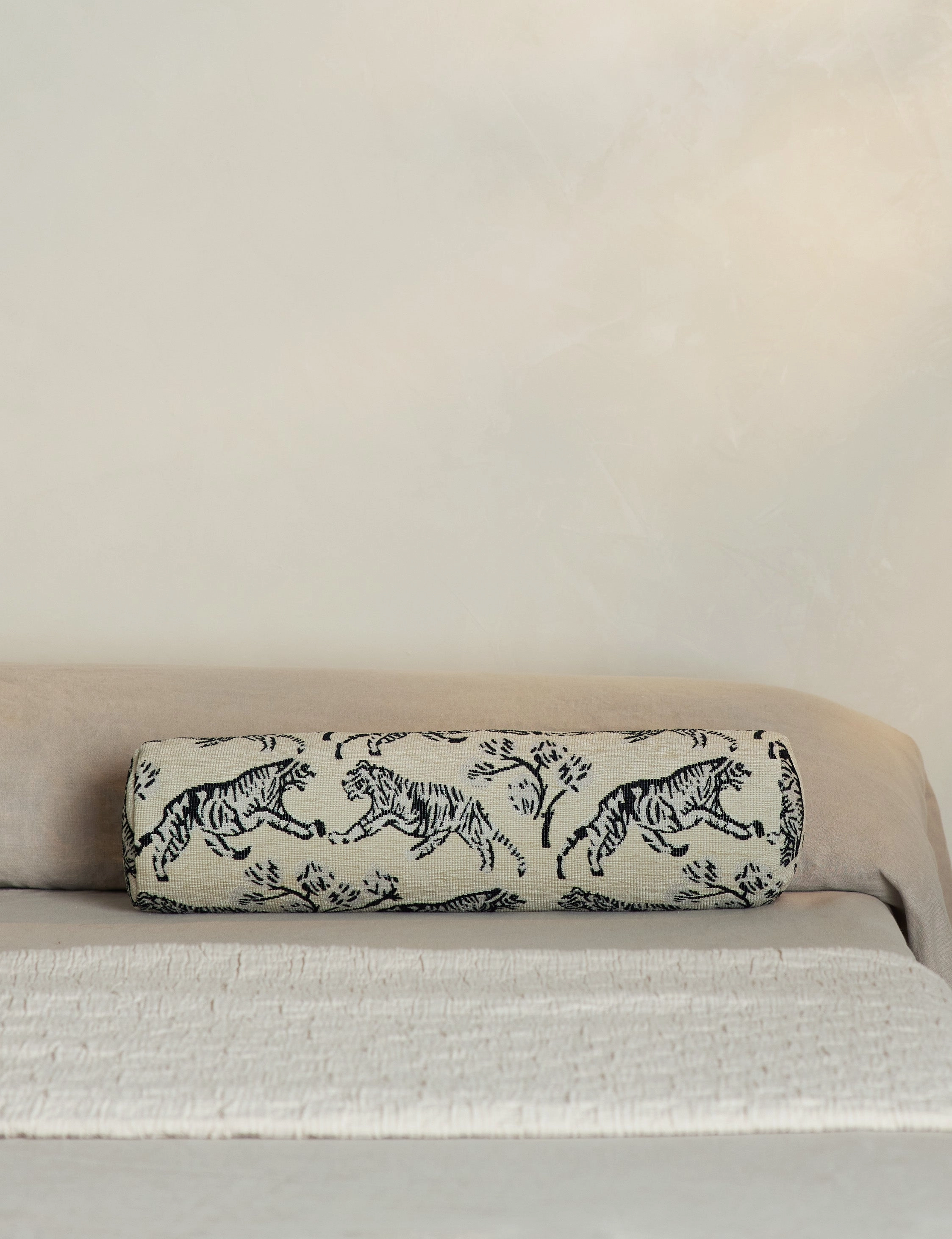 Tiger Jacquard Bolster Pillow by Sarah Sherman Samuel