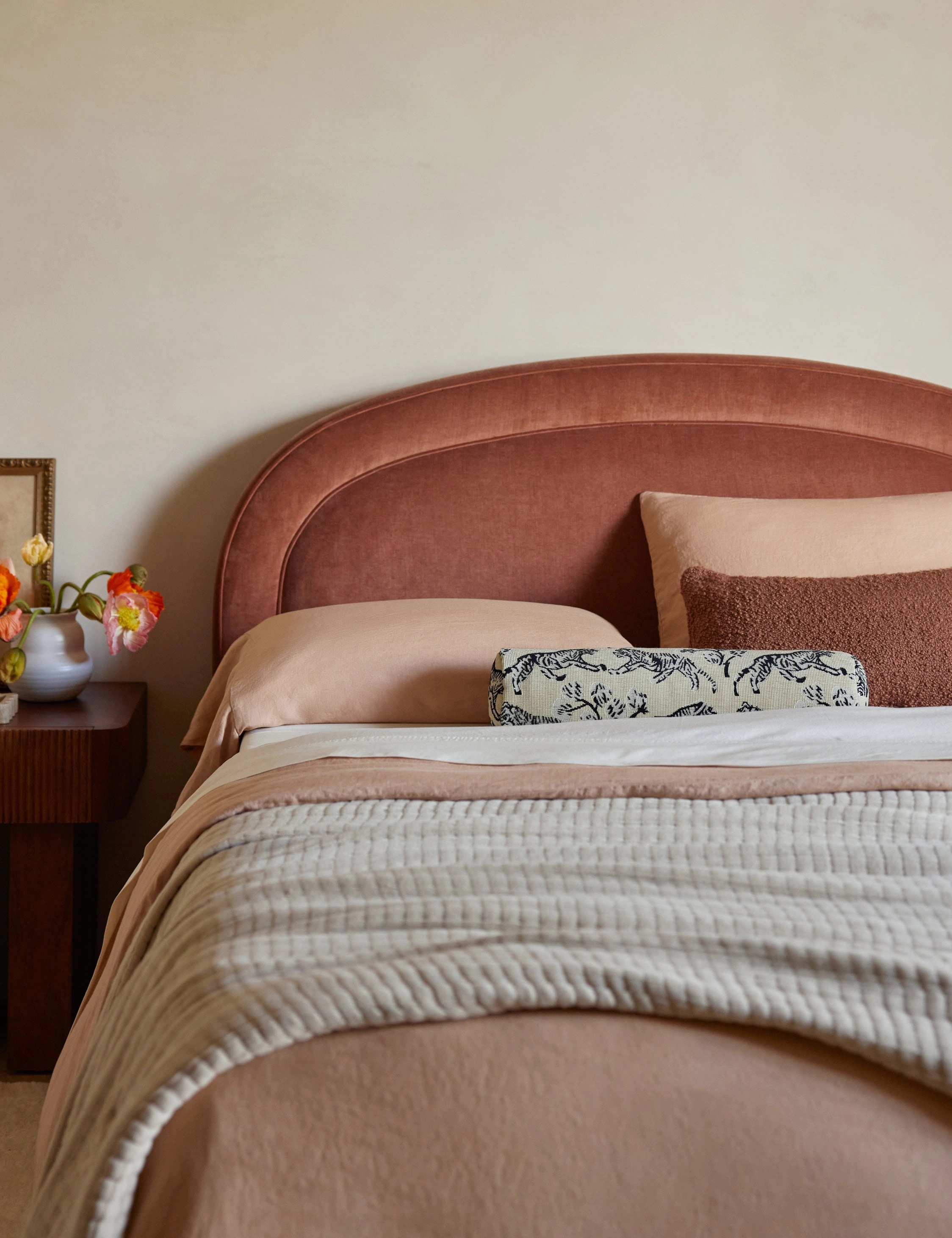 Tiger Jacquard Bolster Pillow by Sarah Sherman Samuel