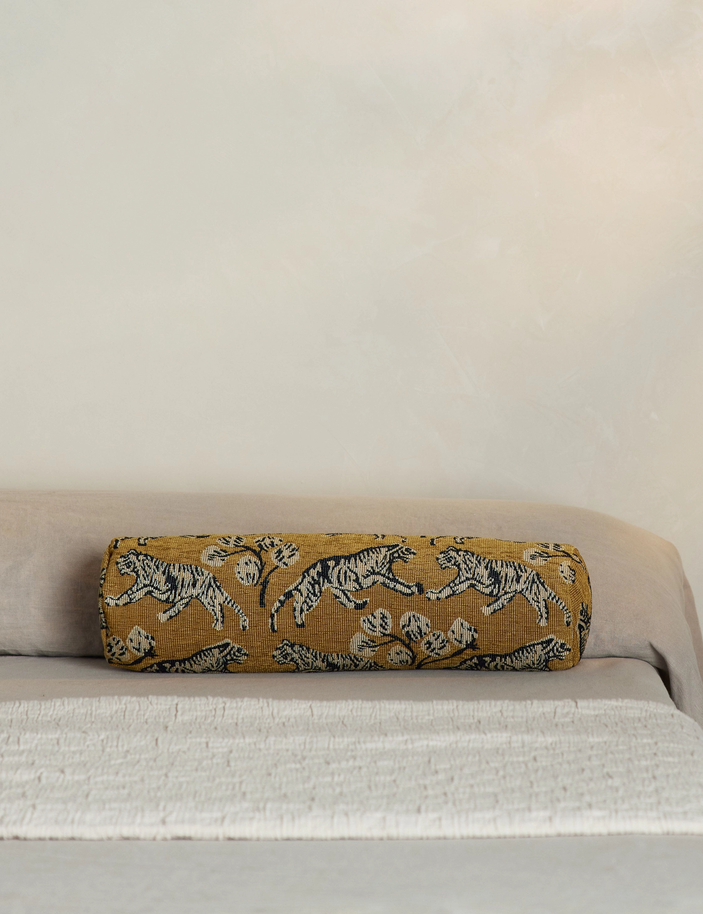 Tiger Jacquard Bolster Pillow by Sarah Sherman Samuel