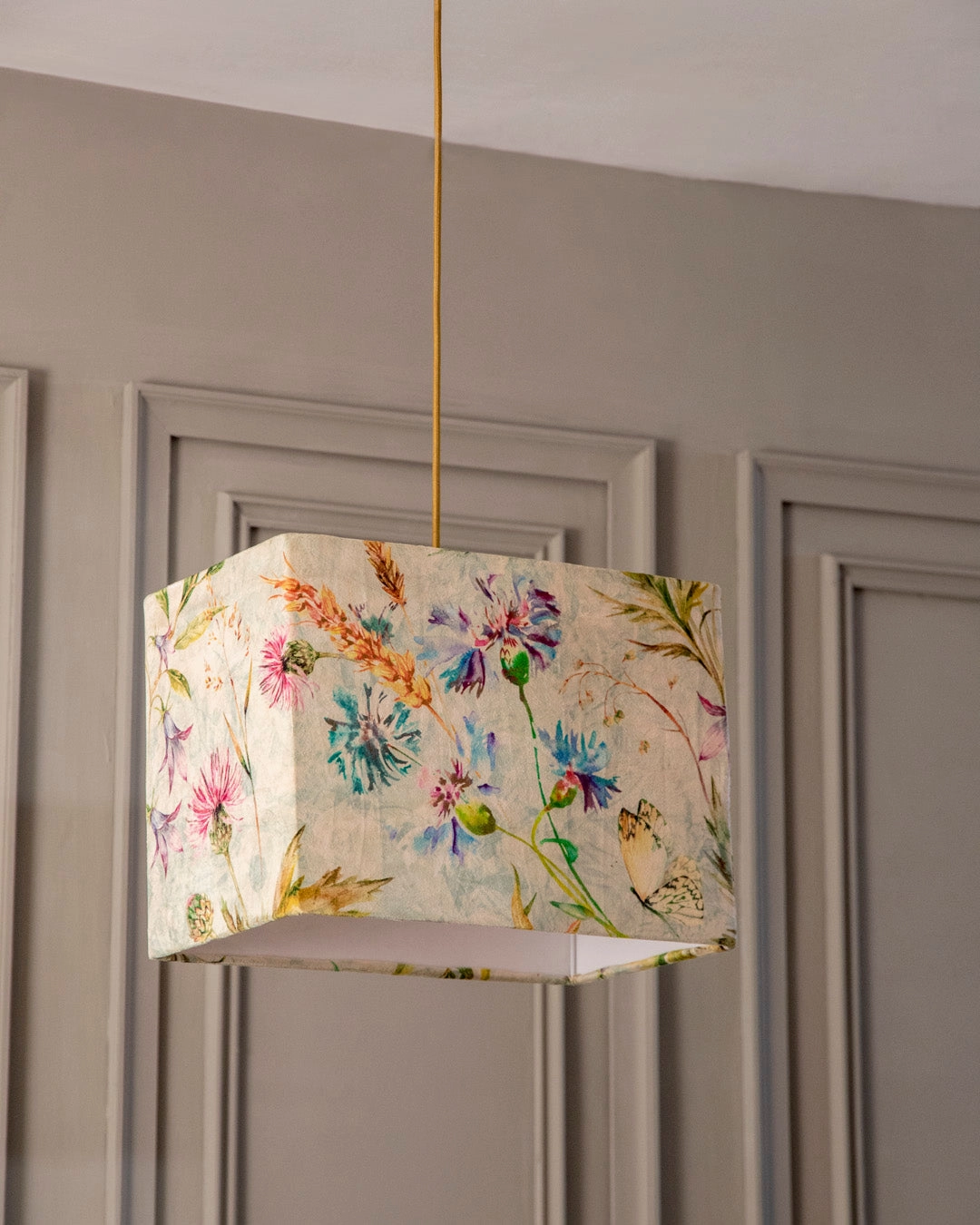 Timeless Floral Rectangular Shade Pendant Light
