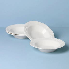 Tin Can Alley Rimmed Pasta/Soup Bowls - Set of 4modern kitchen decor ,kitchen dinner set ,dinnerware 