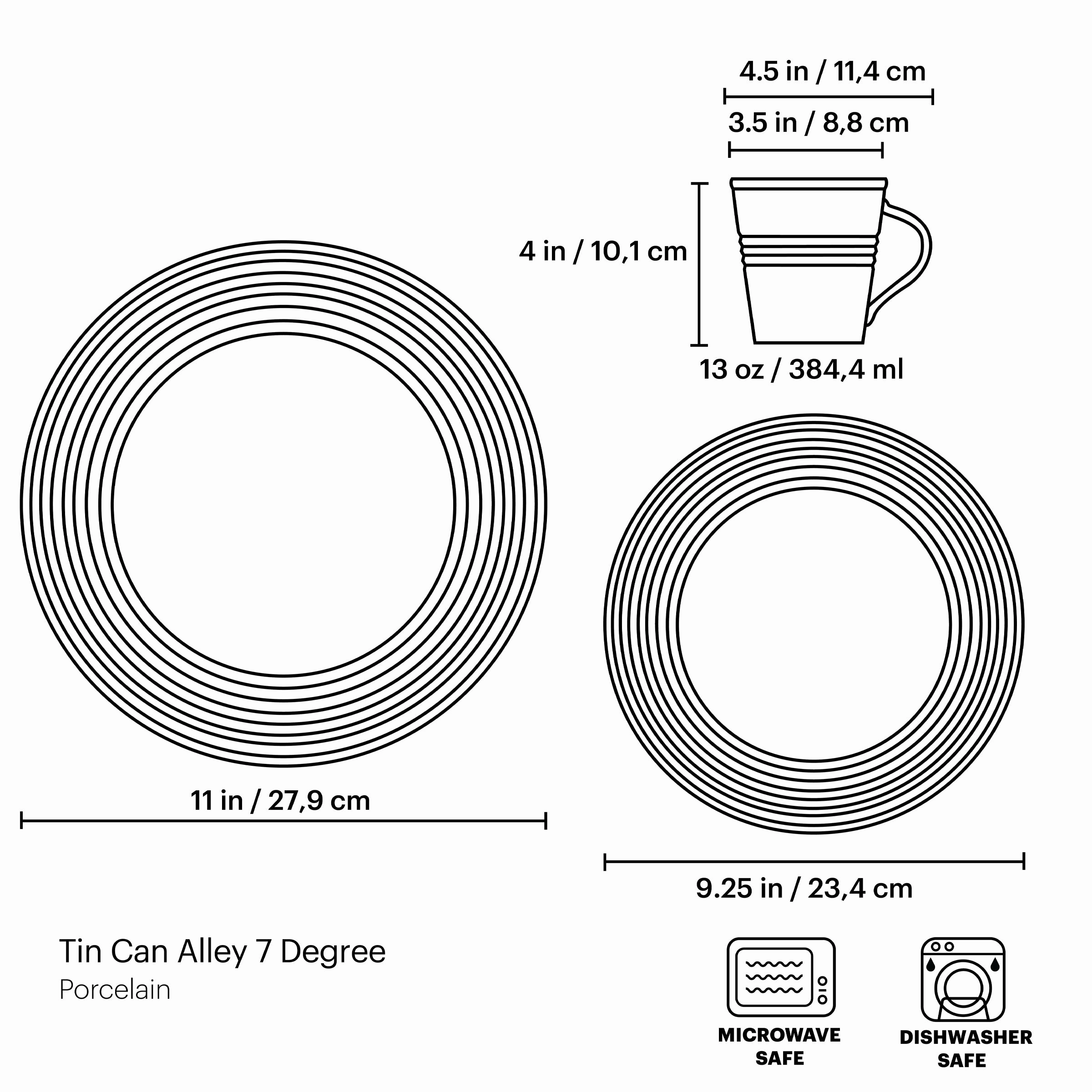 Tin Can Alley Seven Degree 12-Piece Dinnerware Set