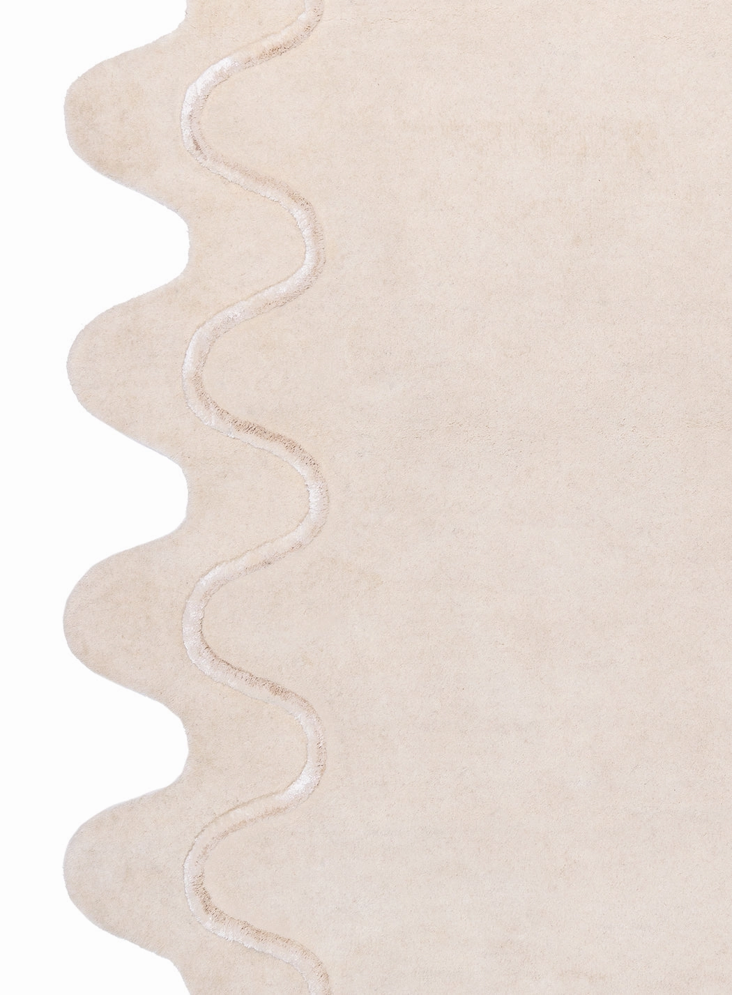 Tippy Cream Scalloped Handmade Wool Rug