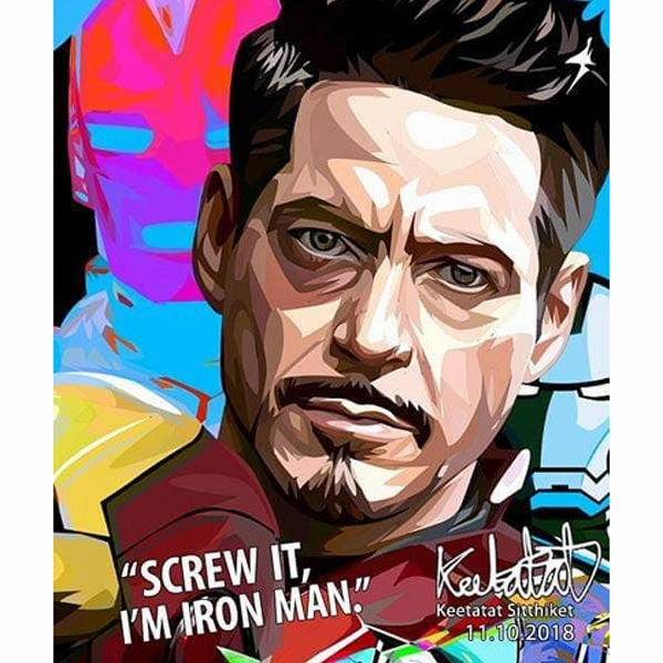 Tony Stark Marvel Pop Art Poster Wall Decoration Drawingmodern abstract painting decor