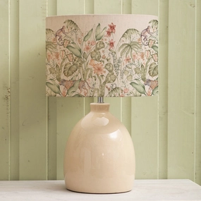 Topical Utopia Eva & Leura Complete Table Lamp Cream/Lotusreplacement lampshade,White Linen Drum Lampshade for Table or Floor Lamp