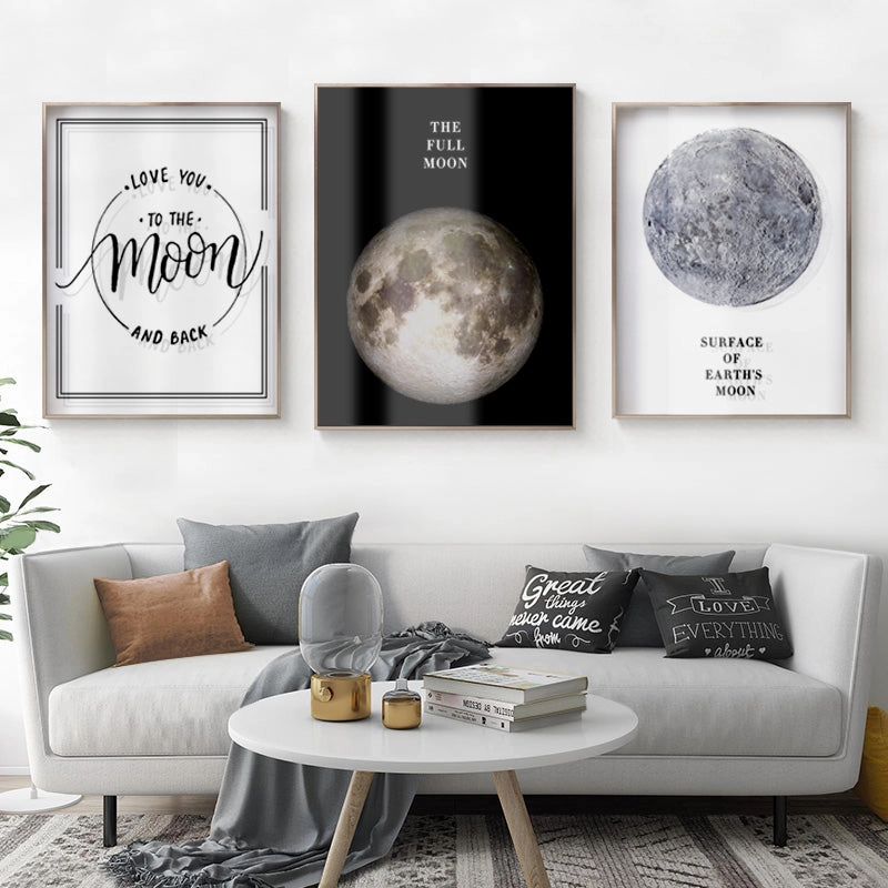 Transparent Moon Wall Art With Framehome decor ,wall decor 