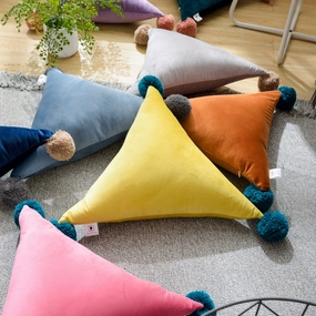 Triangle Pom Pom Cushionhome decoration ,modern home decor 