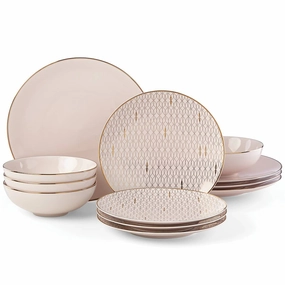 Trianna Blush 12-Piece Dinnerware Setmodern kitchen decor ,kitchen dinner set ,dinnerware 