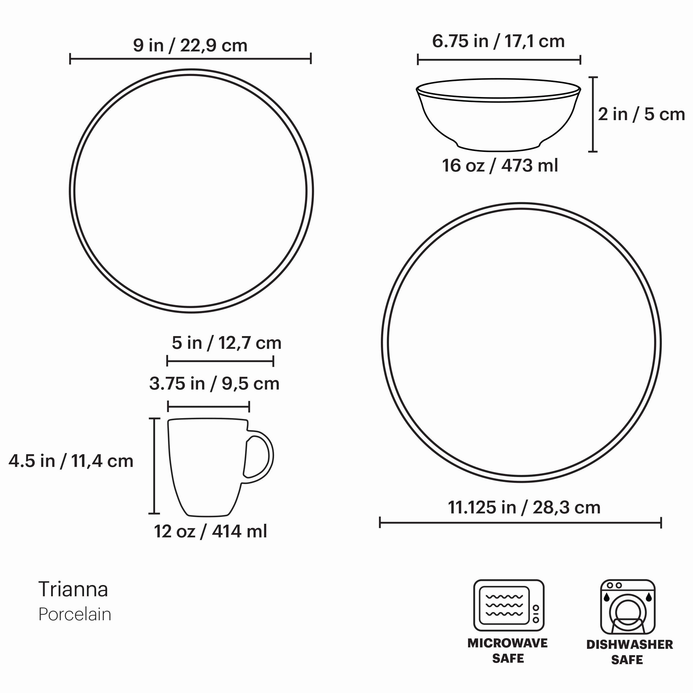 Trianna White 4-Piece Place Setting