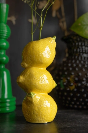 Trio Of Lemons Vasedecorative vase ,Modern Ceramic Vase for Home Decoration 