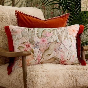 Tropical Utopia Printed Velvet Cushion Lotusbedding sets ,throw blankets 