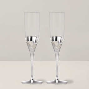 True Love 2-Piece Toasting Flute Setglass cups ,personalized mugs 