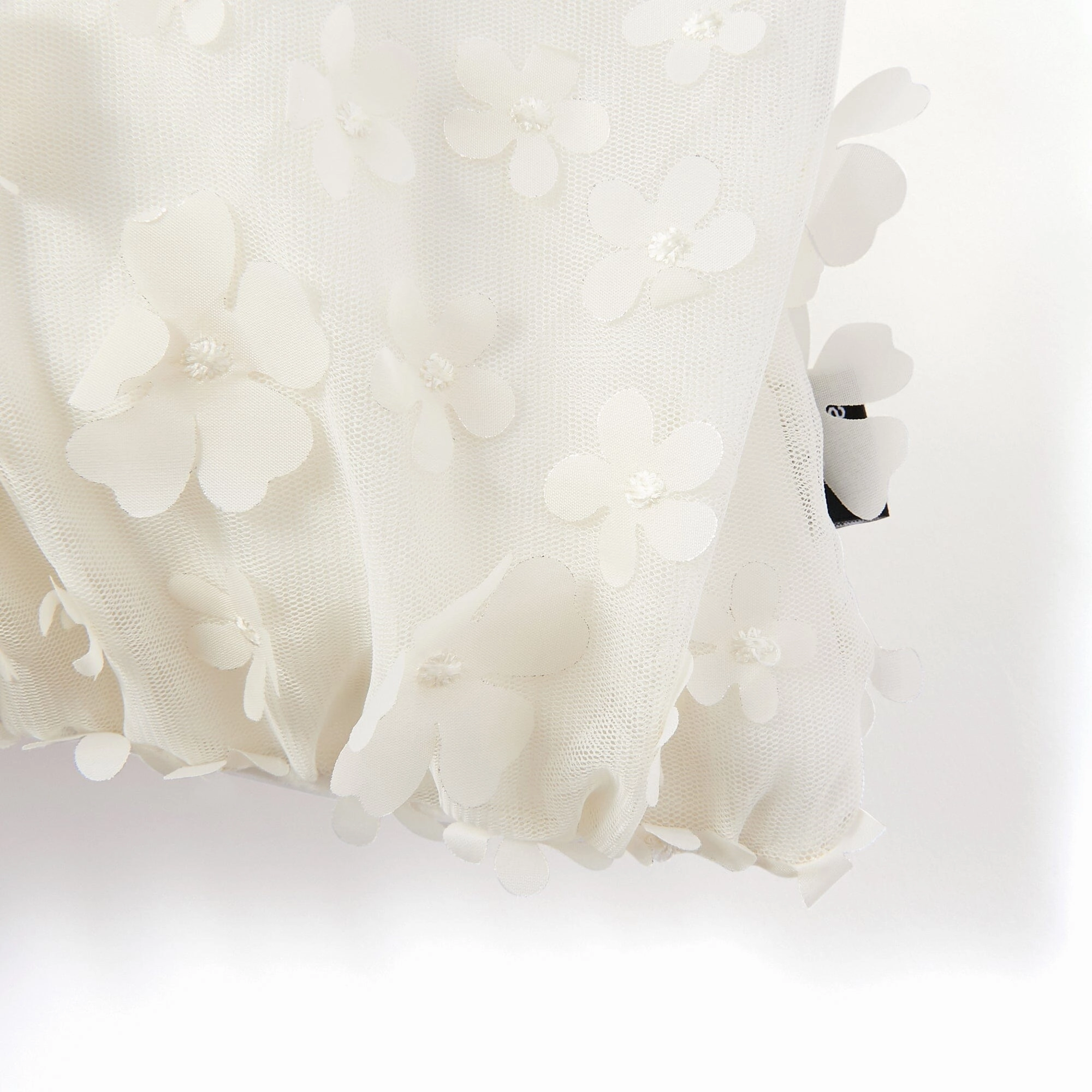 Tulle Flower Cushion Cover 450 X 450 White X Silver