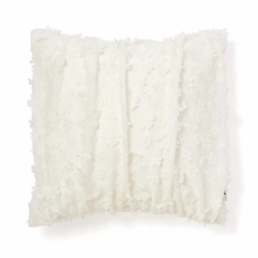Tulle Flower Cushion Cover 450 X 450 White X Silverbedding sets ,throw blankets 