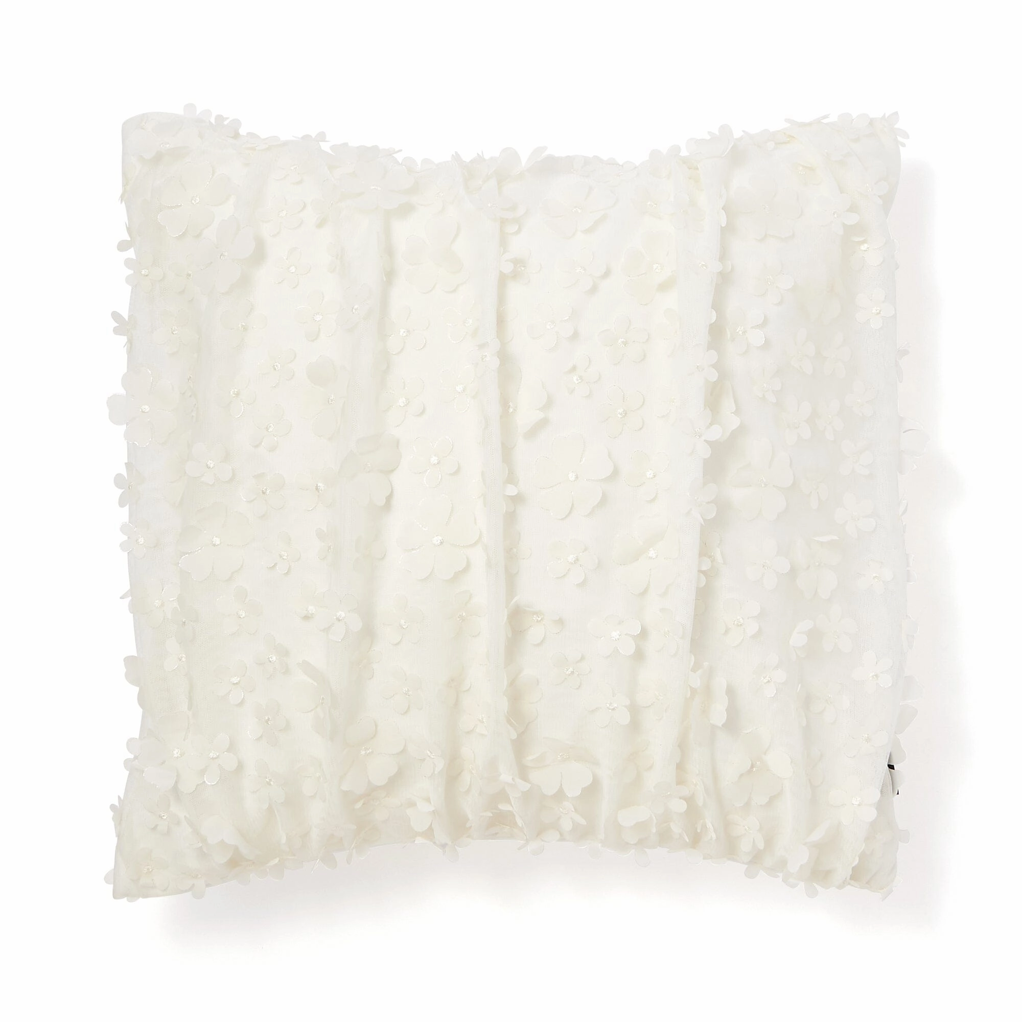 Tulle Flower Cushion Cover 450 X 450 White X Silverbedding sets ,throw blankets 