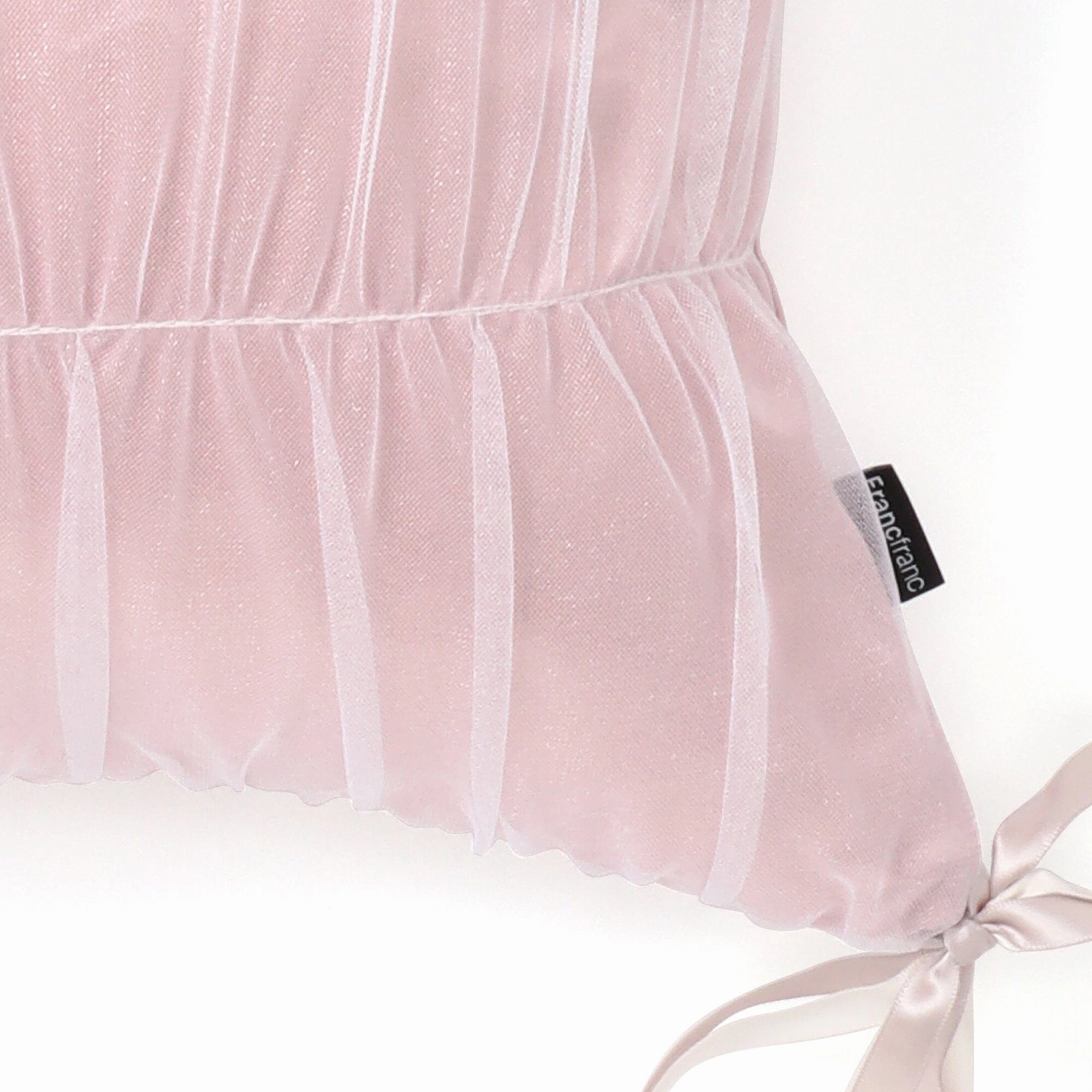Tulle Gathered Cushion Cover 450 X 450 Pink