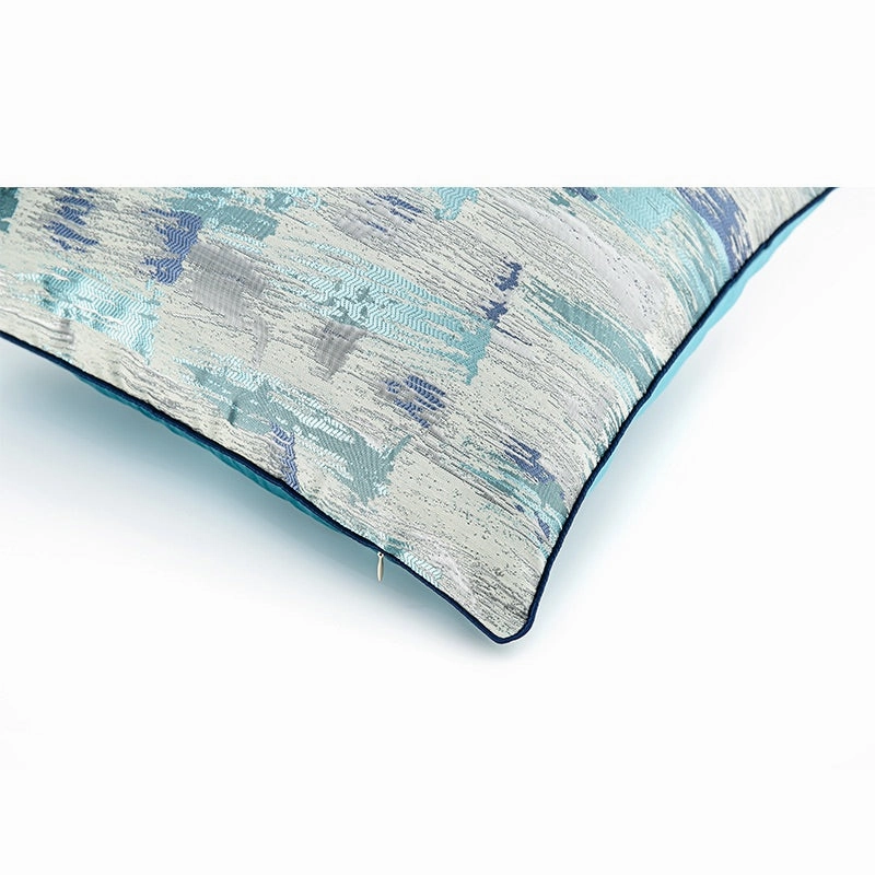 Turquoise and Blue Abstract Throw Cushion