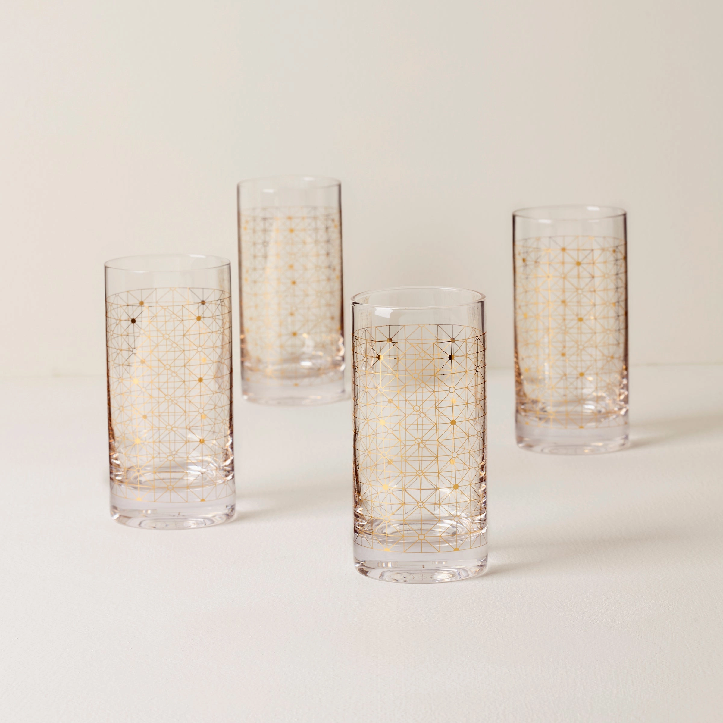 Tuscany Classics Gold Dust Highball Glasses - Set Of 4glass cups ,personalized mugs 
