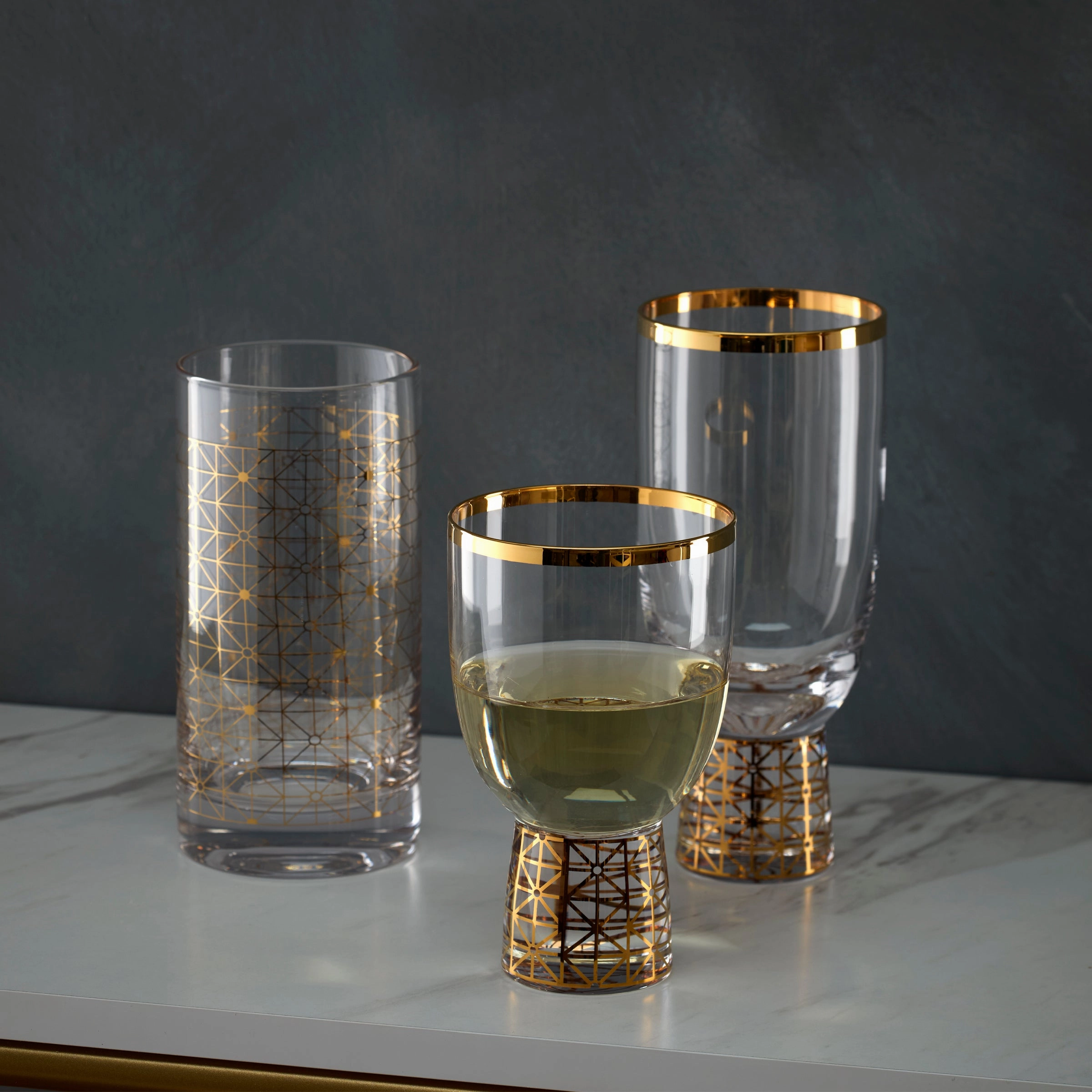 Tuscany Classics Gold Dust Highball Glasses - Set Of 4