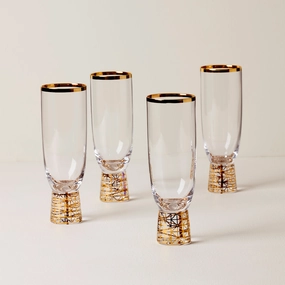 Tuscany Classics Gold Frost Flute Glasses - Set Of 4valentine's day decorations ,valentine's centerpiece 