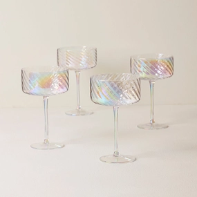 Tuscany Classics Iridescent Coupe Glasses - Set Of 4summer decor ,outdoor summer decor 
