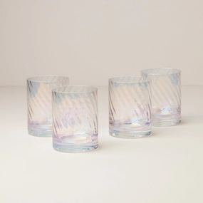 Tuscany Classics Iridescent Double Old Fashion Glasses - Setglass cups ,personalized mugs 