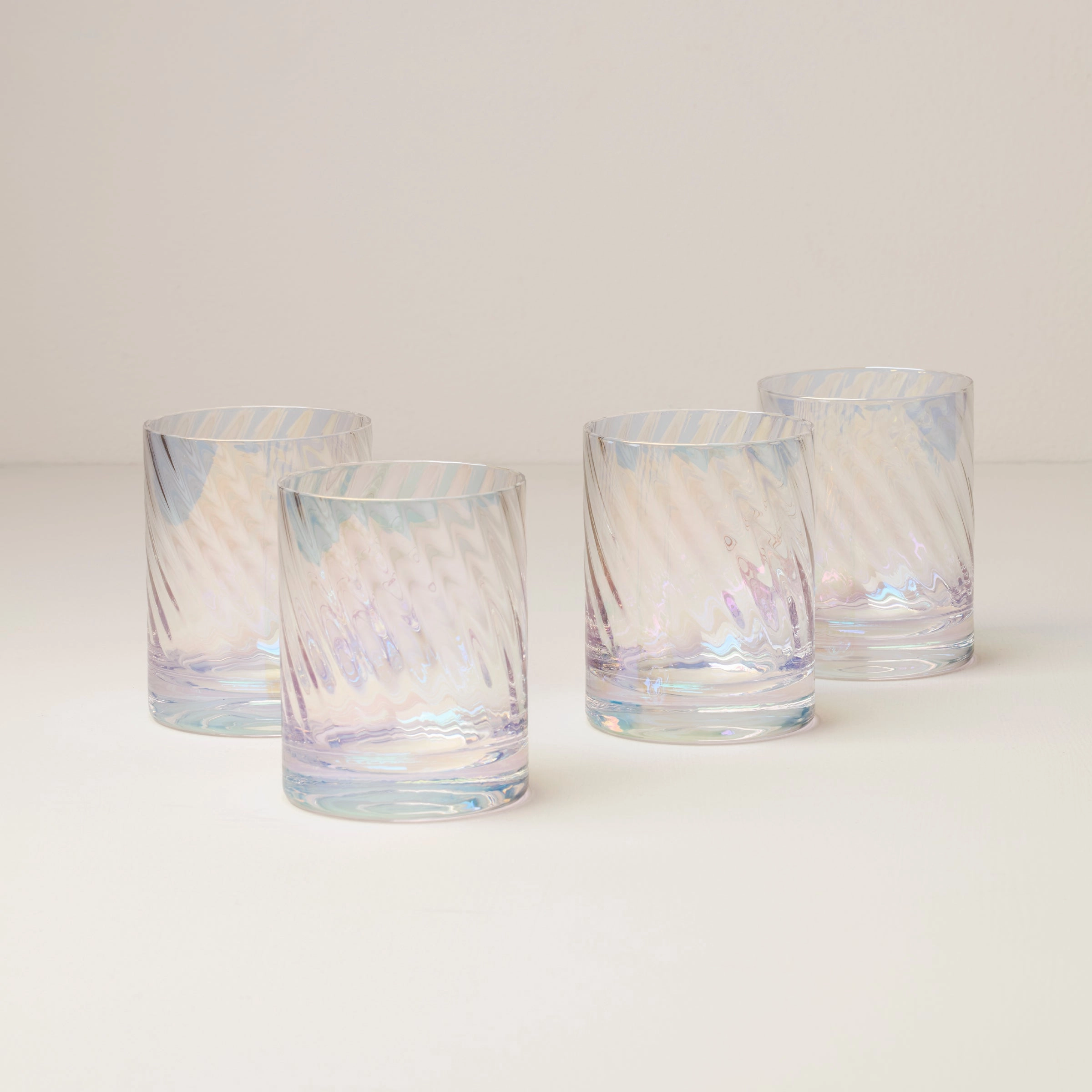 Tuscany Classics Iridescent Double Old Fashion Glasses - Setsummer decor ,outdoor summer decor 