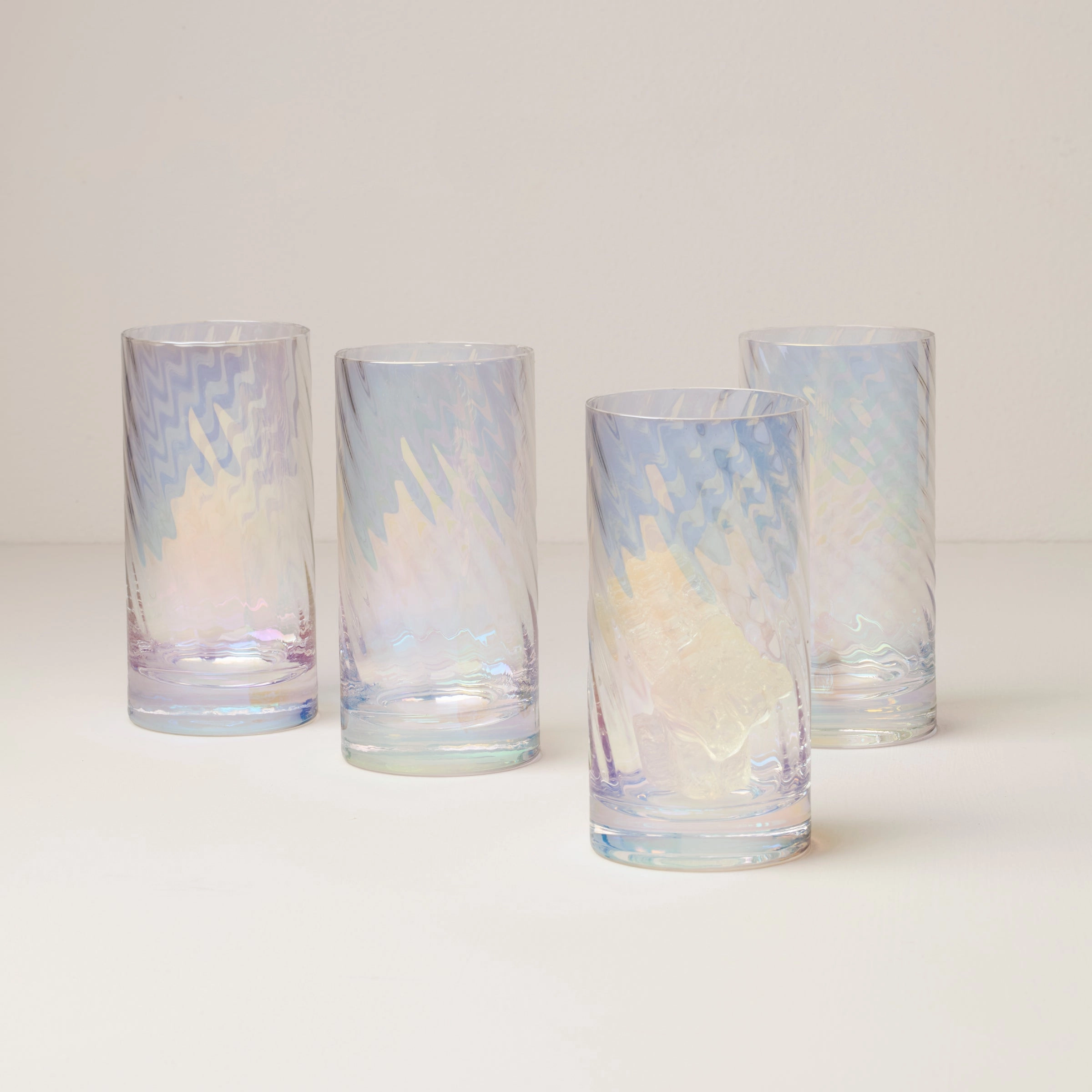 Tuscany Classics Iridescent Highball Glasses - Set Of 4glass cups ,personalized mugs 