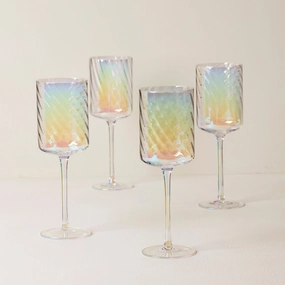 Tuscany Classics Iridescent Red Wine Glasses - Set Of 4summer decor ,outdoor summer decor 