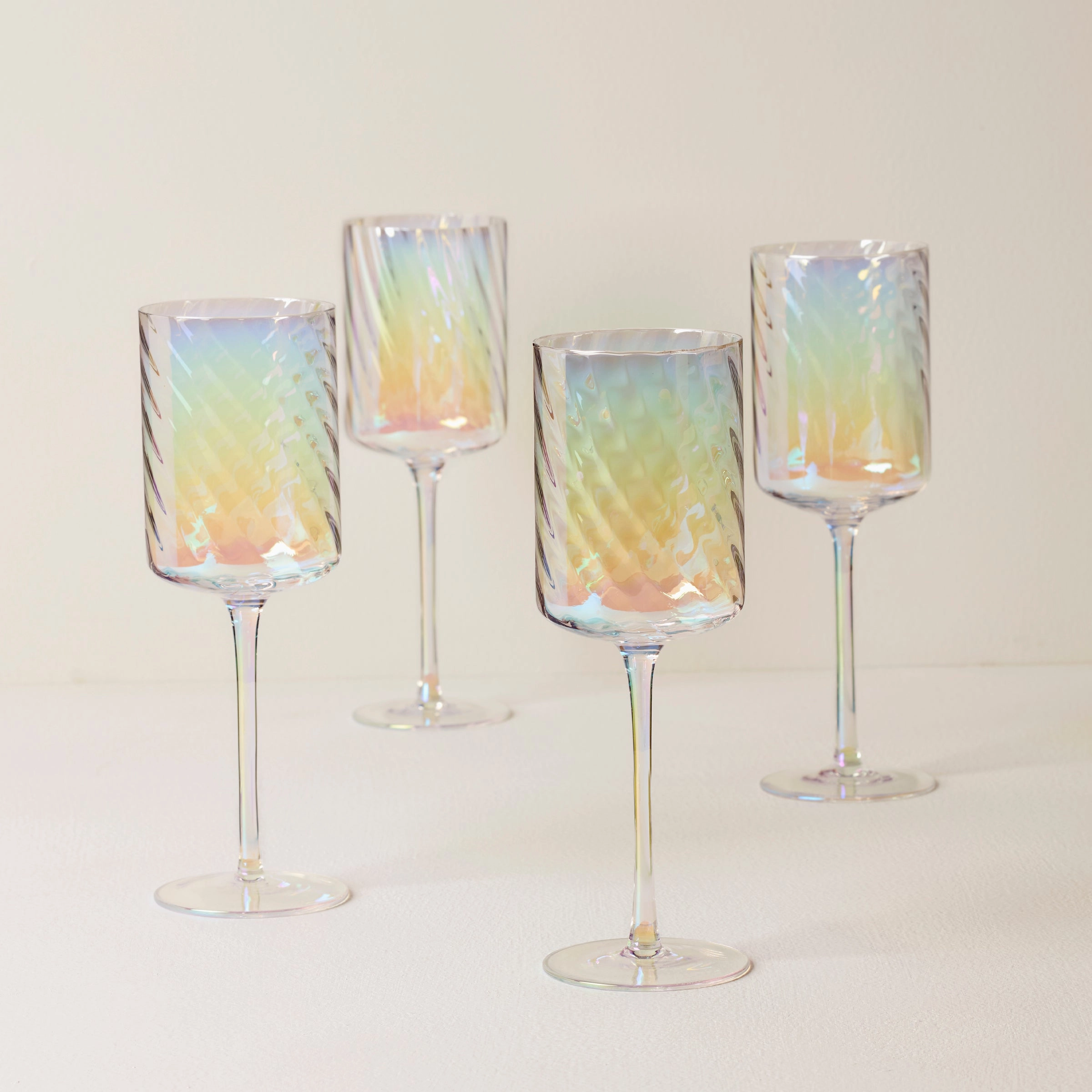 Tuscany Classics Iridescent Red Wine Glasses - Set Of 4valentine's day decorations ,valentine's centerpiece 
