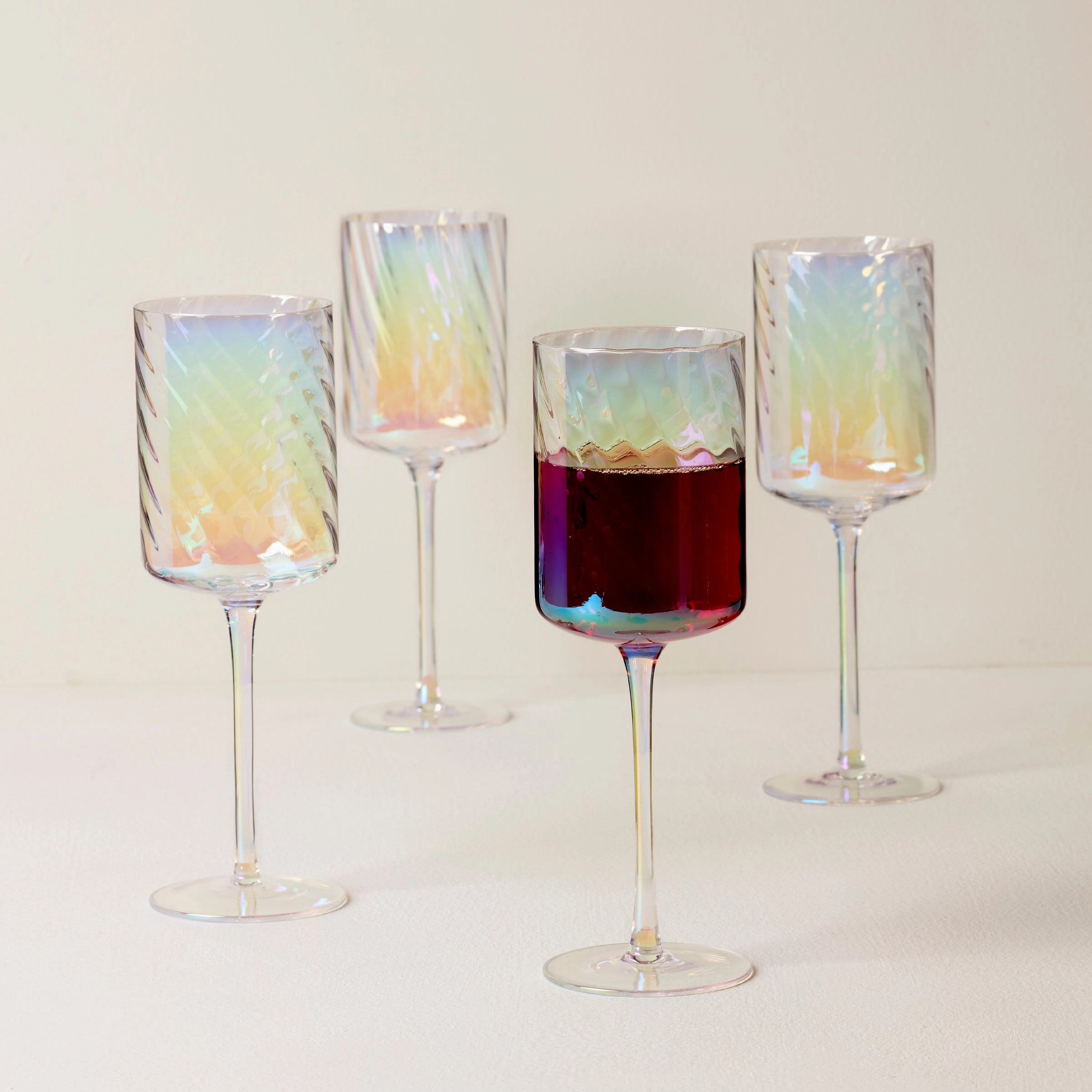 Tuscany Classics Iridescent Red Wine Glasses - Set Of 4