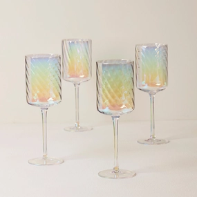 Tuscany Classics Iridescent Red Wine Glasses - Set Of 4valentine's day decorations ,valentine's centerpiece 