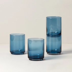 Tuscany Classics Stackable Blue Tall Glasses - Set Of 4easter decorations ,easter centerpiece 