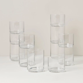 Tuscany Classics Stackable Clear Glasses - Set Of 12summer decor ,outdoor summer decor 