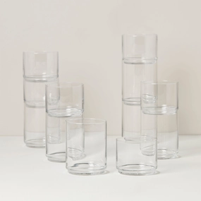 Tuscany Classics Stackable Clear Glasses - Set Of 12thanksgiving decor ,thanksgiving centerpiece 