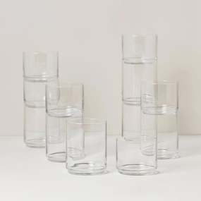 Tuscany Classics Stackable Clear Glasses - Set Of 12easter decorations ,easter centerpiece 