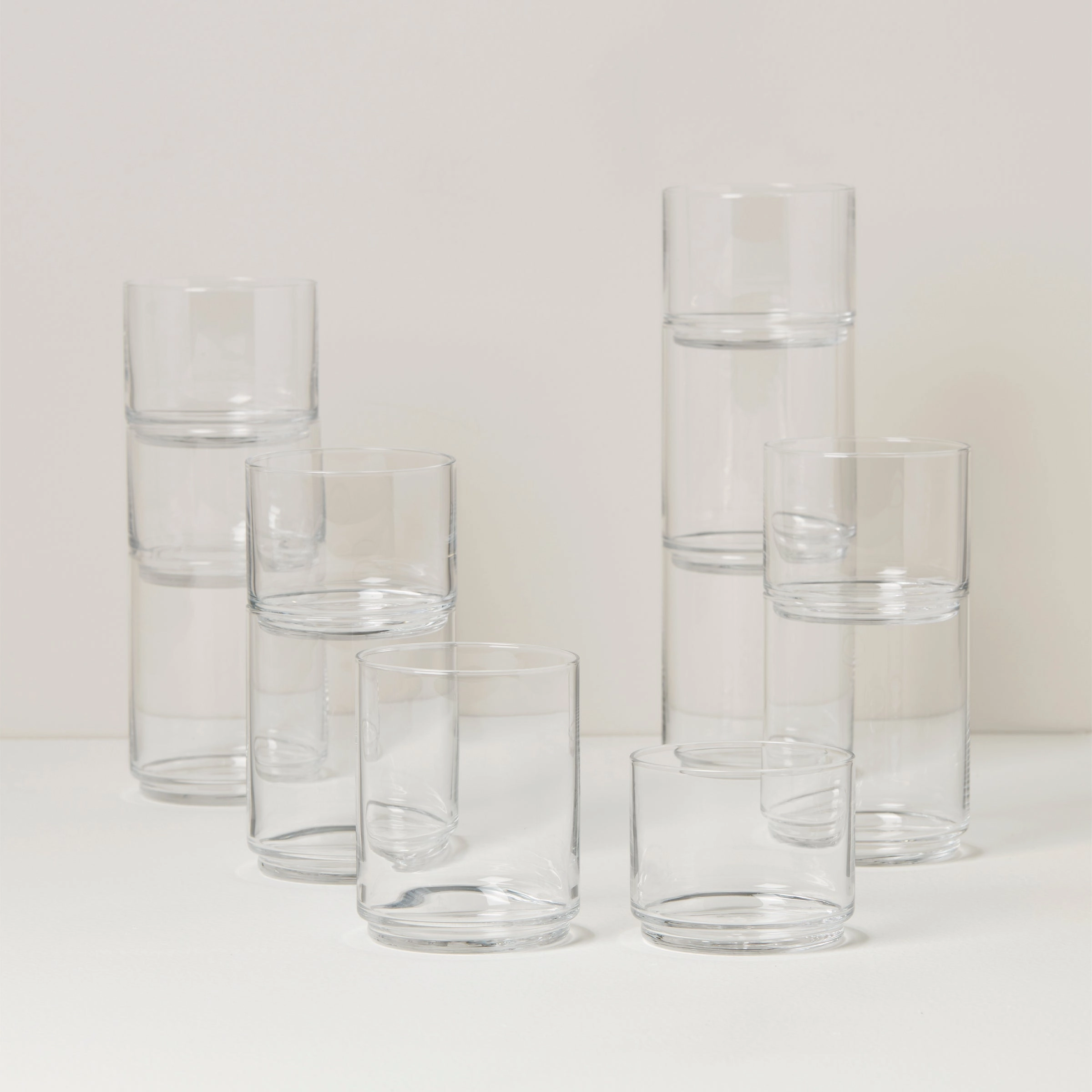 Tuscany Classics Stackable Clear Glasses - Set Of 12summer decor ,outdoor summer decor 