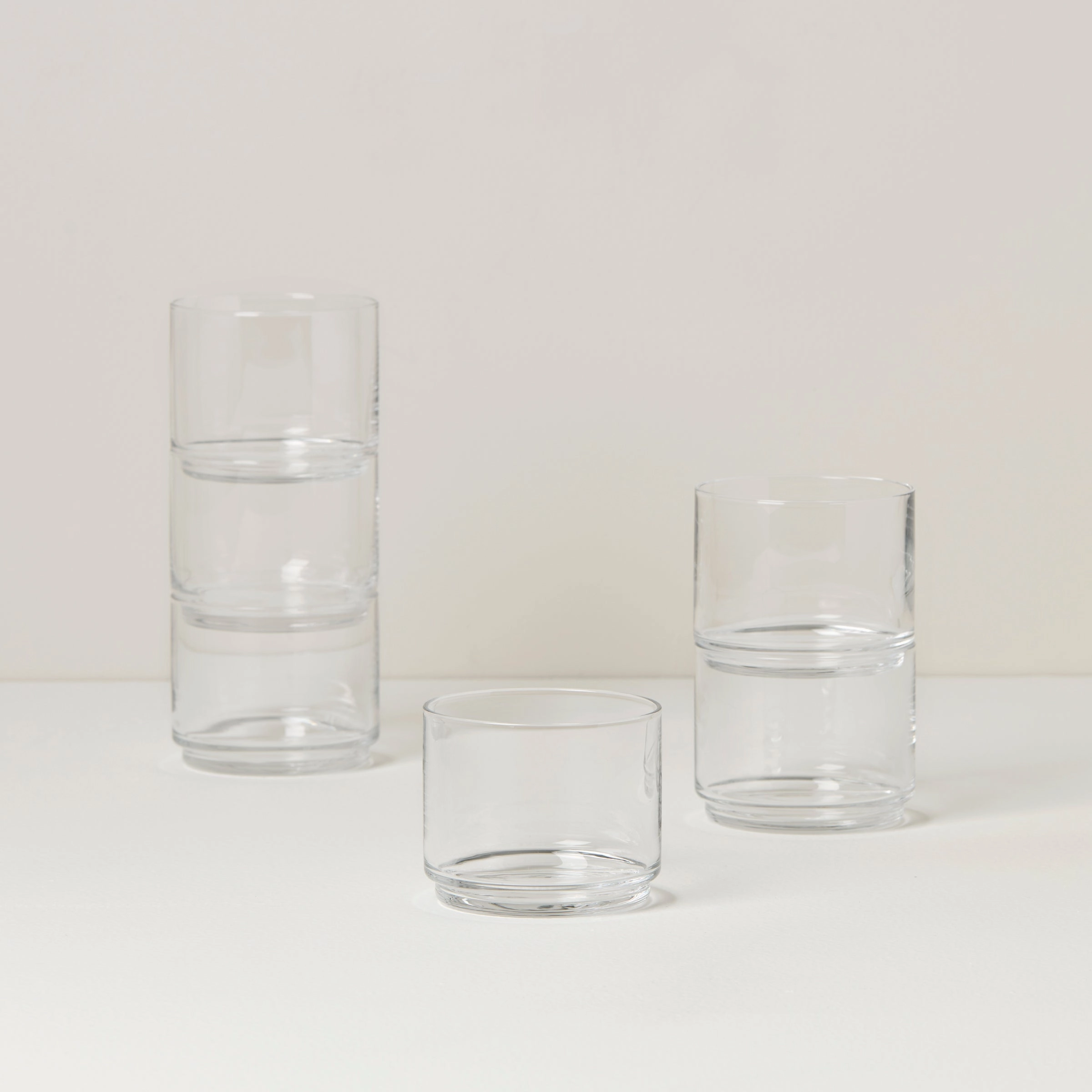 Tuscany Classics Stackable Clear Short Glasses - Set Of 6halloween party decor ,outdoor halloween decor 