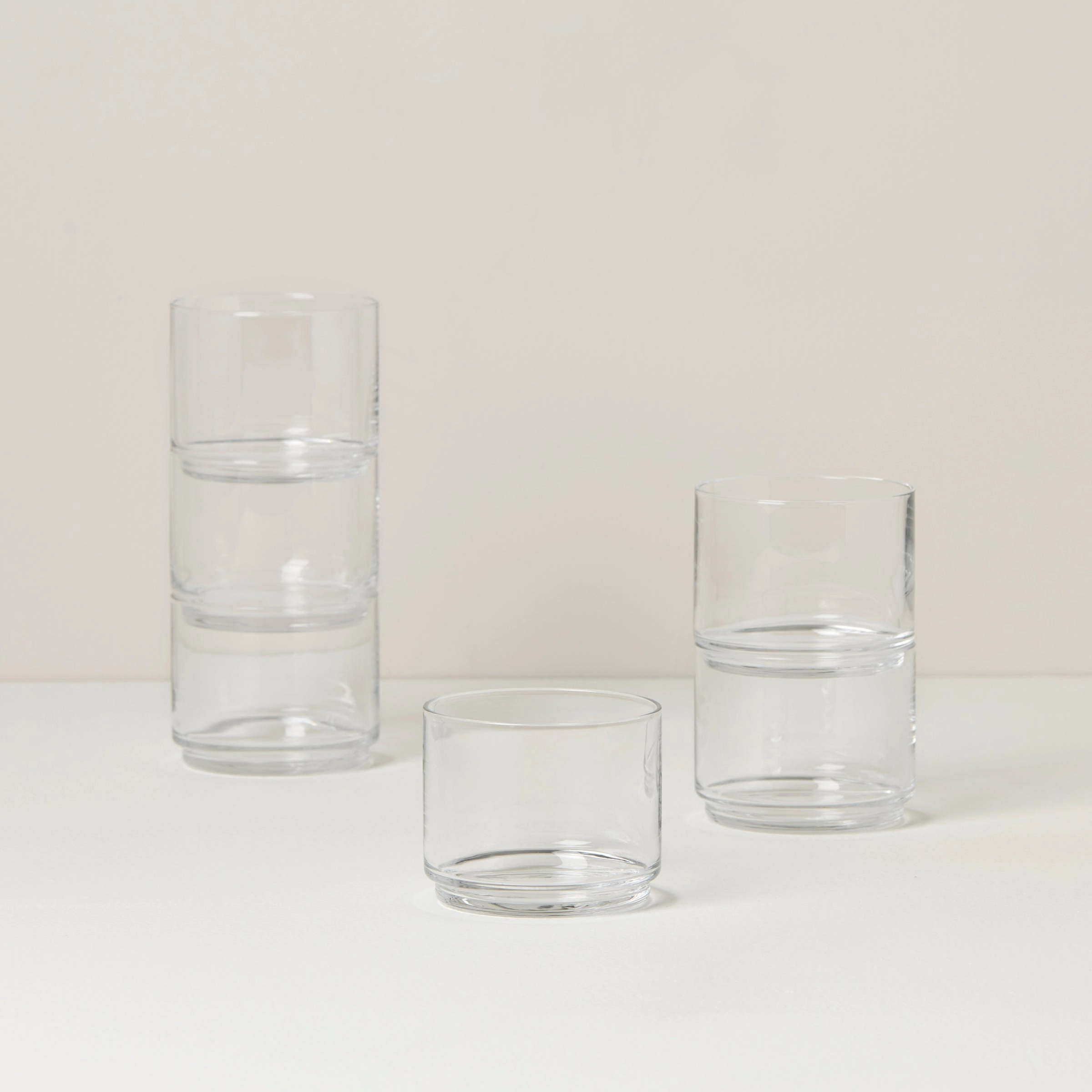 Tuscany Classics Stackable Clear Short Glasses - Set Of 6glass cups ,personalized mugs 