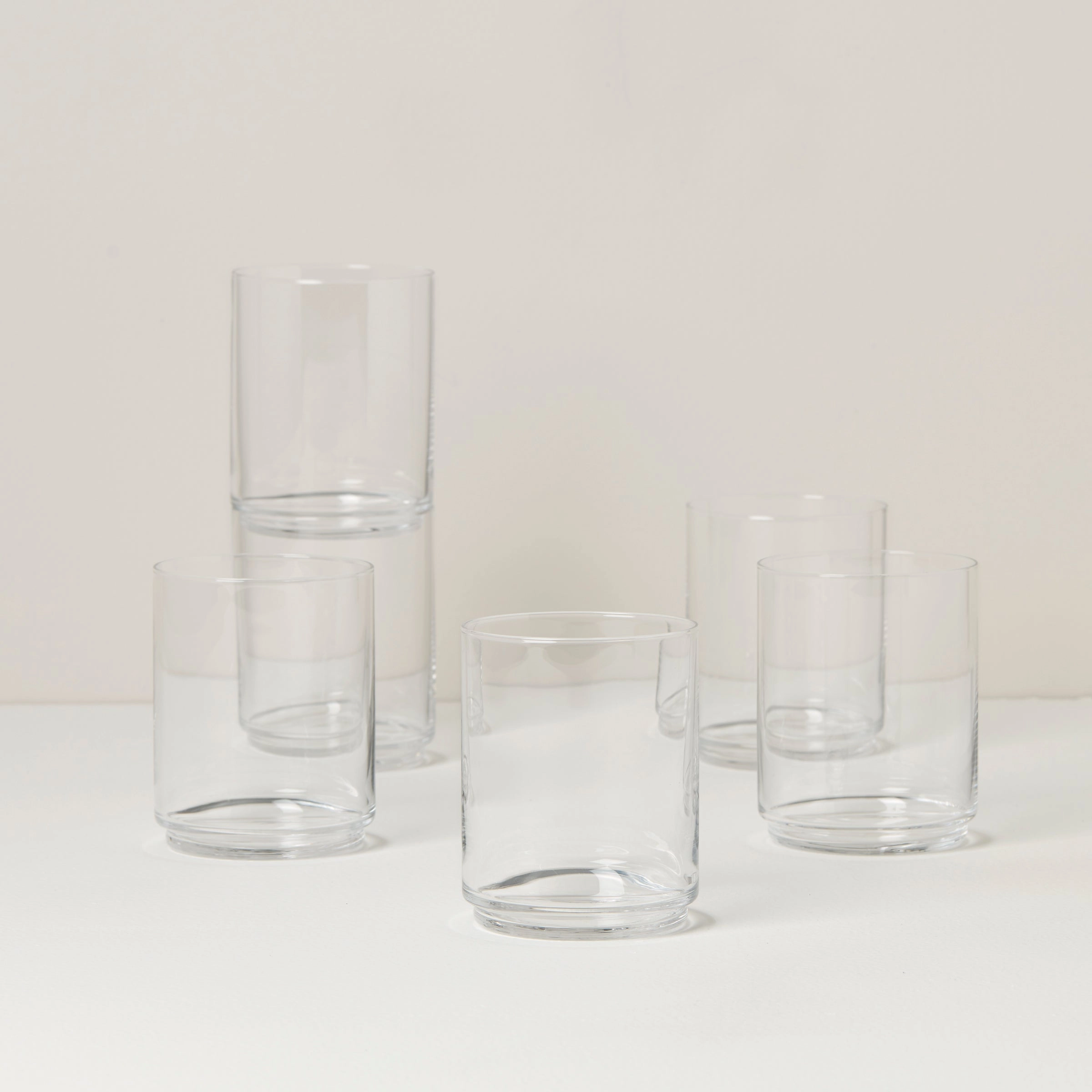 Tuscany Classics Stackable Clear Tall Glasses - Set Of 6halloween party decor ,outdoor halloween decor 